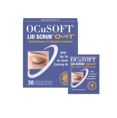 OCuSOFT® Lid Scrub® Oust® Eyelid Cleanser for Demodex Conditions  Now Available at CVS Pharmacies
